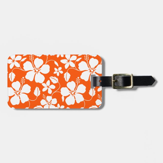PARA MALETAS ETIQUETA DEL NARANJA HAWAIAN HULA (HIBISCUS) (Frente Horizontal)