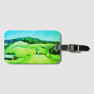 Para Maletas Etiqueta del paisaje rural rural