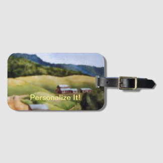 Para Maletas Etiqueta del paisaje rural rural
