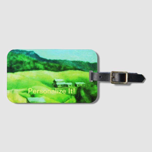 Para Maletas Etiqueta del paisaje rural rural (Anverso horizontal)