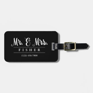 Para Maletas Etiqueta elegante de portaequipajes de Mr. y Mrs. 