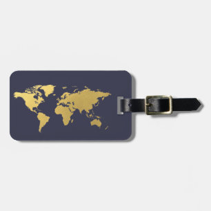 Para Maletas Etiqueta elegante del equipaje del mapa del mundo
