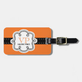 Para Maletas Etiqueta femenina personalizada naranja brillante