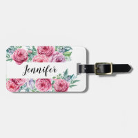 Etiqueta floral femenina del monograma del