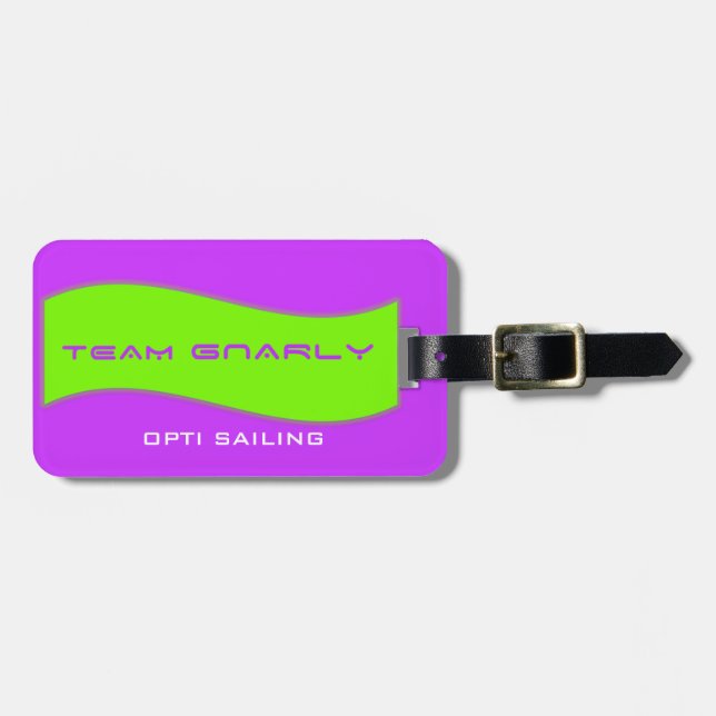 Para Maletas Etiqueta Gnarly del bolso del engranaje del equipo (Frente Horizontal)