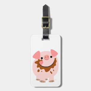 Para Maletas Etiqueta linda del equipaje del cerdo del dibujo
