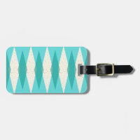 Etiqueta moderna de equipaje de Mid Century Argyle