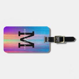 Para Maletas Etiqueta moderna de portaequipajes de monograma