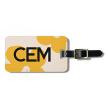 Etiqueta moderna de portaequipajes florales acríli