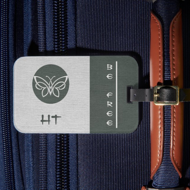 Para Maletas Etiqueta Monogramada de la línea de mariposa Aspec (Anverso In Situ 4)