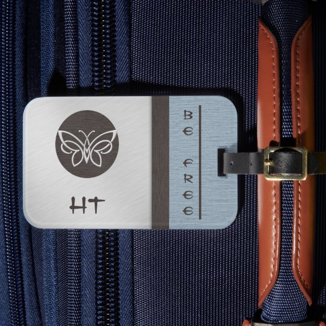 Para Maletas Etiqueta Monogramada de la línea de mariposa Aspec (Anverso In Situ 4)