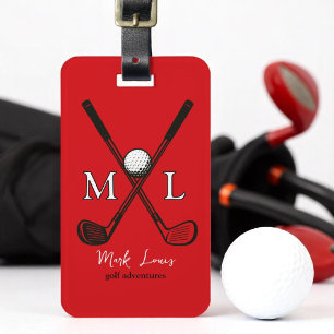 Para Maletas Etiqueta Monogramada del equipaje rojo del elegant