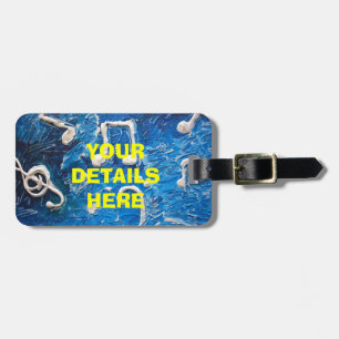 Para Maletas Etiqueta personalizable Música en azul