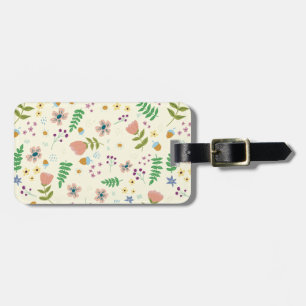 Para Maletas Etiqueta personalizada de equipaje de crema floral
