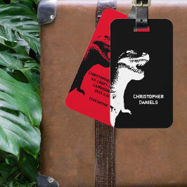 Para Maletas Etiqueta personalizada de equipaje de dinosaurios