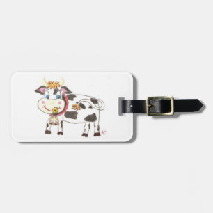 Para Maletas Etiqueta personalizada de equipaje de vaca suiza