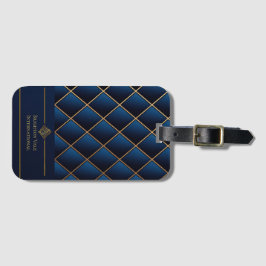 Para Maletas Etiqueta Personalizada de Equipaje Navy Gold de Lu