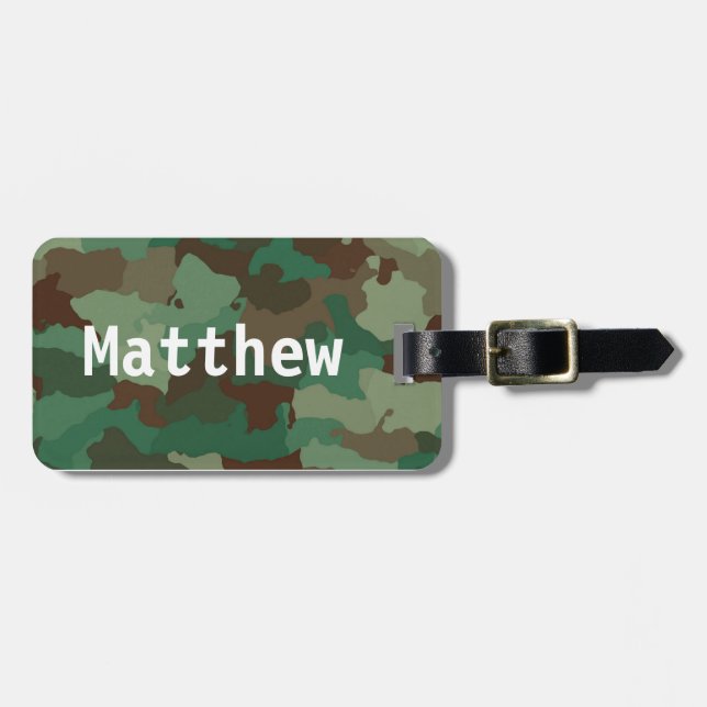 Para Maletas Etiqueta personalizada de portaequipajes de camo v (Frente Horizontal)