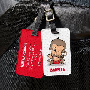 Para Maletas Etiqueta personalizada de portaequipajes de mono (