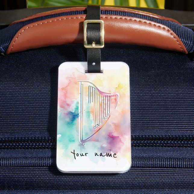 Para Maletas Etiqueta personalizada de portaequipajes Harp de c (Anverso In situ 2)