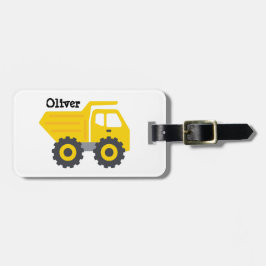 Para Maletas Etiqueta personalizada de Yellow Dump Truck Boy Sc