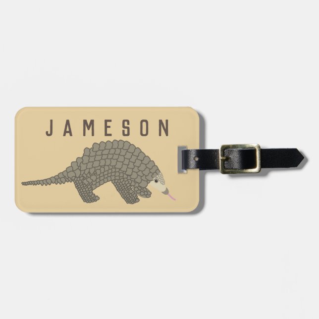 Para Maletas Etiqueta personalizada del equipaje del Pangolin (Frente Horizontal)