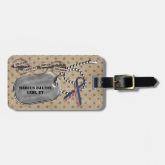 Para Maletas Etiqueta personalizada del equipaje del soldado