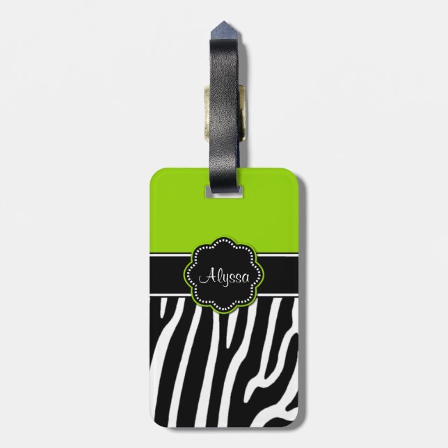 Para Maletas Etiqueta personalizada estampado de zebra del (Atrás Vertical)