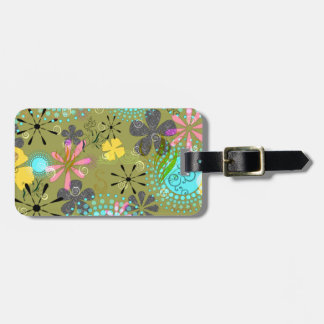 Para Maletas Etiqueta personalizada floral retra del equipaje