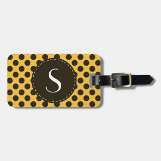 Para Maletas Etiqueta personalizada monograma amarillo del