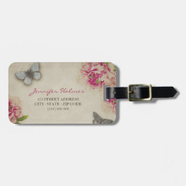 Para Maletas Etiqueta personalizada Peonies de París del