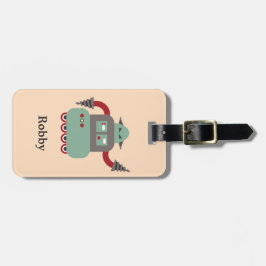Para Maletas Etiqueta personalizada robot retro del equipaje de