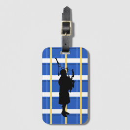 Para Maletas Etiqueta portaequipajes Bagpiper Tartan