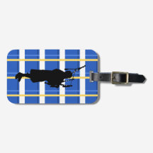 Etiqueta portaequipajes Bagpiper Tartan