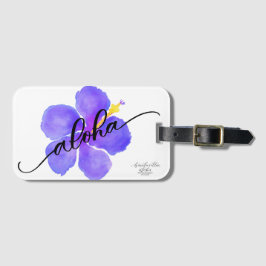 Para Maletas Etiqueta púrpura del bolso del hibisco de la