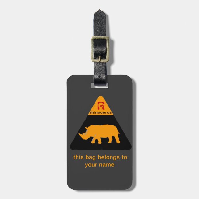 Para Maletas etiqueta rhinoceros (Frente Vertical)