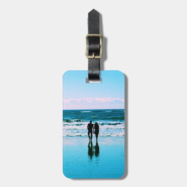 Para Maletas Etiqueta Romantic Beach Stroll (Frente Vertical)