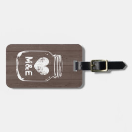 Para Maletas Etiqueta rústica de moda de campo con tarro de mas