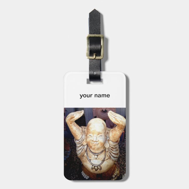 Para Maletas etiqueta sonriente de Buda (Frente Vertical)