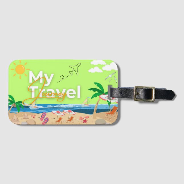 Para Maletas Etiqueta Tropical Sunset Lumaletas (Anverso horizontal)