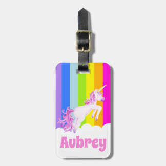 Para Maletas Etiqueta unicornio rosa galopante de unicornio