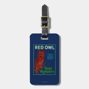 Para Maletas Etiqueta vegetal del búho rojo