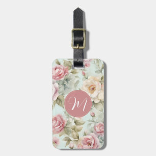 Para Maletas Etiqueta Vintage Floral Purple Lumalportage
