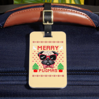 Para Maletas ¡Feliz Pugmas! Etiqueta de maleta