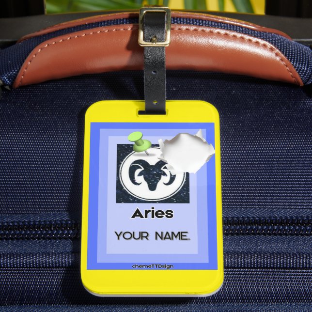 Para Maletas ¡Festividad H01 Pinned MyZodiac! Aries de etiqueta (Anverso In situ 2)