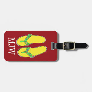 Para Maletas Flip Flops Etiqueta de equipaje 3 con texto de fon