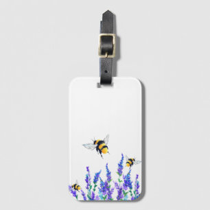Para Maletas Flores y abejas vuelan etiqueta de equipaje primav
