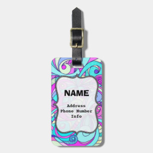 Para Maletas Fondo abstracto floral de la etiqueta del equipaje