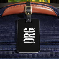 Funky etiqueta personalizada de equipaje en blanco