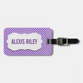 Para Maletas gingham morado con etiqueta biselada